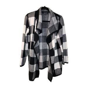 Jones New York Black White Checked Dolman Sleeve Poncho Plus Size 0X/1X (READ)